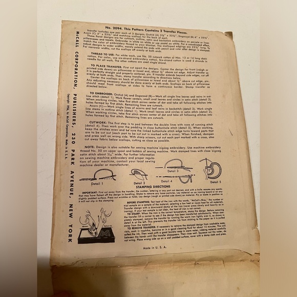 VINTAGE McCALL’S CUTWORK DESIGN PATTERNS. - Picture 3 of 7